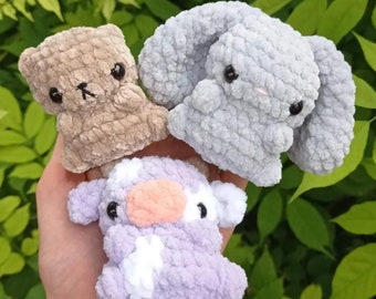 Set of 3 small handmade crochet animals