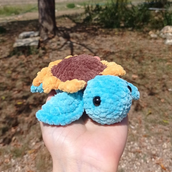 Amigurumi tortue fleur faite main au crochet