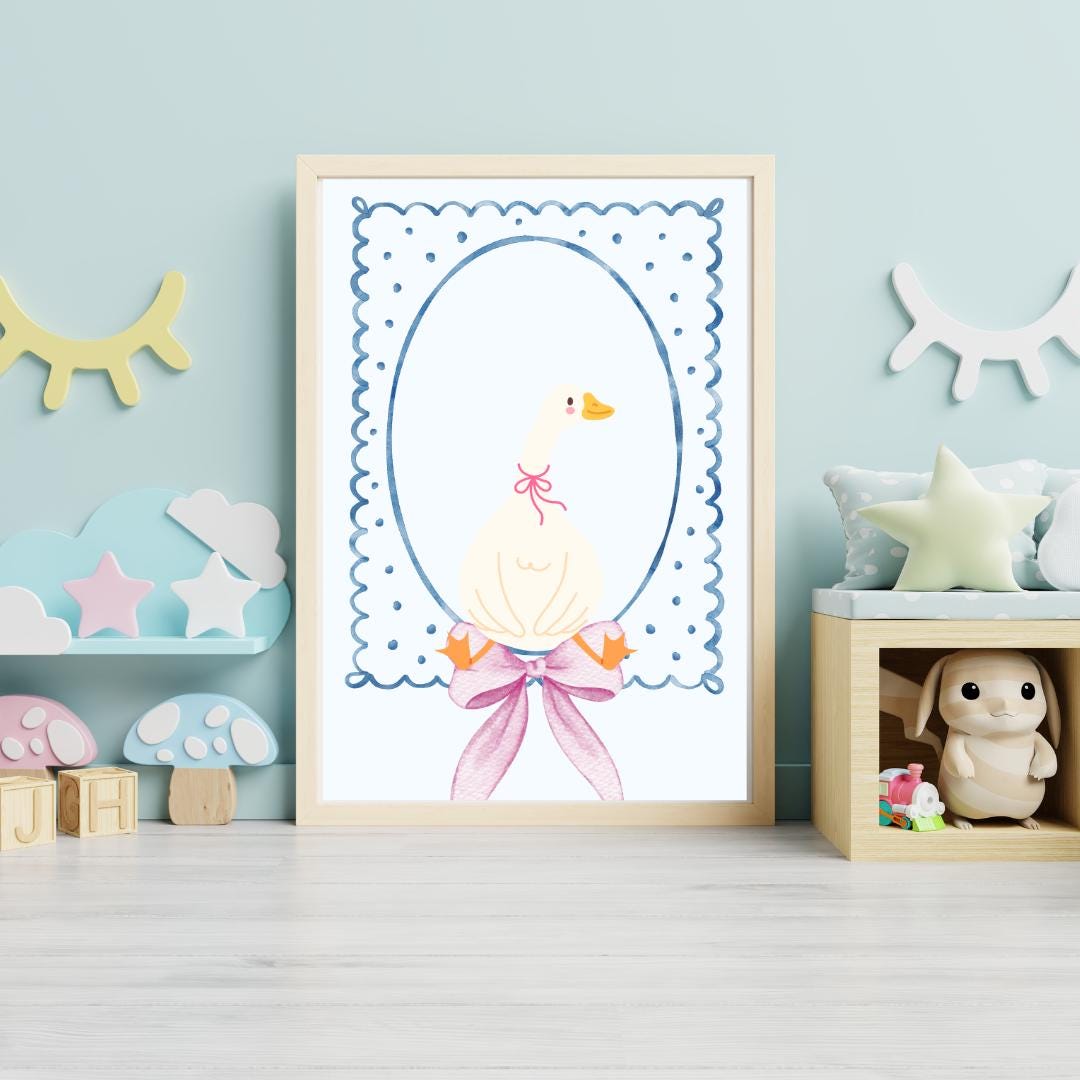 Baby Duck Nursery Wall Art Printable | Vintage Baby Animal Print ...