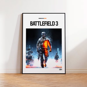 Gaming Poster Battlefield 3, video games gift, video games decor, video games poster, personalized gift