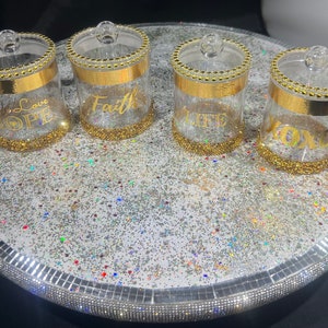 Bathroom Set , Bling 4 & 3 piece bathroom set , Bathroom Accessories ,Decor ,Holiday Gift