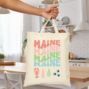 Maine Lobster Canvas Tote bag, Maine lighthouse Bag, The Way Life Should Be, grocery errand bag, Maine Life reusable bag, Lobster tote bag