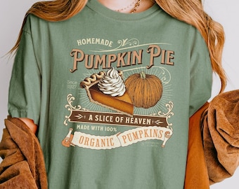 Pumpkin Pie Shirt, Thanksgiving Tshirt, Vintage Style Farmers Market Tee, Pumpkin Patch Autumn Shirt, Fall Comfort Colors, Gift for Baker
