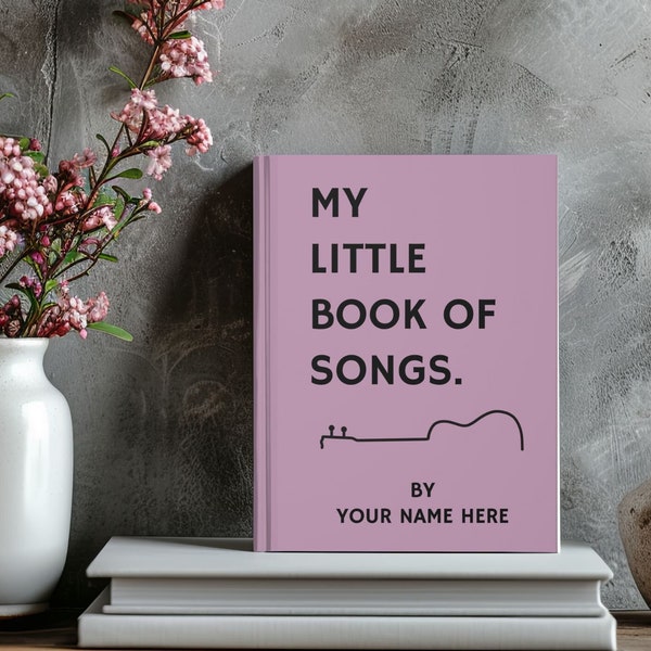 Personalized Songwriting Journal Gift for Musician, Custom Lyric Writing Hardcover Notebook, Songwriter Diary, Song Lyric Poetry Journal