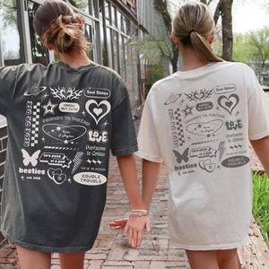 Custom Best Friend Matching Shirt, Personalized BFF Shirts with Cute Sayings on Back, Besties Y2K Comfort Colors Tee, Gift for Best Friend
