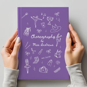 Dance Notes Custom Hardcover Journal, Personalized Choreography Notebook, Recital Gift for Dance Teacher, Dance Team Gifts, Dancer Diary