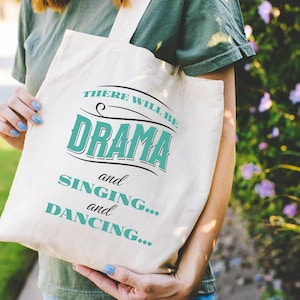 Theatre Tote Bag, Musical Theatre Kid Gift, Drama Teacher Gift, Actor Singer Dancer, Rehearsal Music Bag, Broadway Gifts, Opening Night Gift
