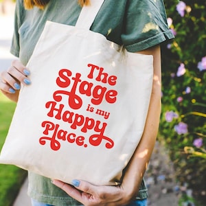 Theatre Tote Bag, Musical Theatre Kid Gift, Drama Teacher Gift, Actor Singer Dancer, Rehearsal Music Bag, Broadway Gifts, Opening Night Gift
