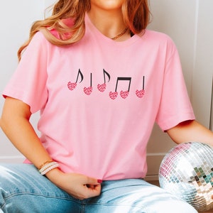 Valentines Day Music Teacher Shirt, Heart Music Notes T-shirt, Valentine Hearts Music Tee, Music Lover Valentines Tshirt, Musician Shirt