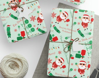 Pickleball Wrapping Paper, Funny Christmas Wrapping Paper Roll, Pickleball Gifts, Pickleball Ornament, Funny Holiday Gift Wrap, Sports Lover