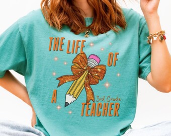 Chemise Comfort Colors® Life of a 3rd Grade, T-shirt Coquette pour la 3e année, T-shirt pour la rentrée des enseignants, École primaire