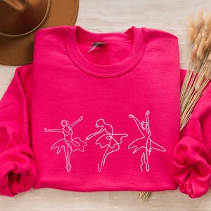 Ballet Dancer Sweatshirt, Ballerina Crewneck Women, Dance Studio Teacher Gift, Coquette Balletcore Clothing, Girls Ballet Dance Mom Sweater