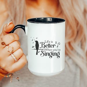 Music Coffee Mug Gift for Singers, Musical Theatre Gift, Choir Director Gift, Singing Teacher Mug, Gift for Voice Student, Opera Lover Gift