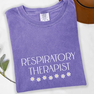 Respiratory Therapist Comfort Colors® Shirt, Lung Squad Hospital Tee, RT Student Graduation Gift, Floral Healthcare Apparel, Pulmonary Care