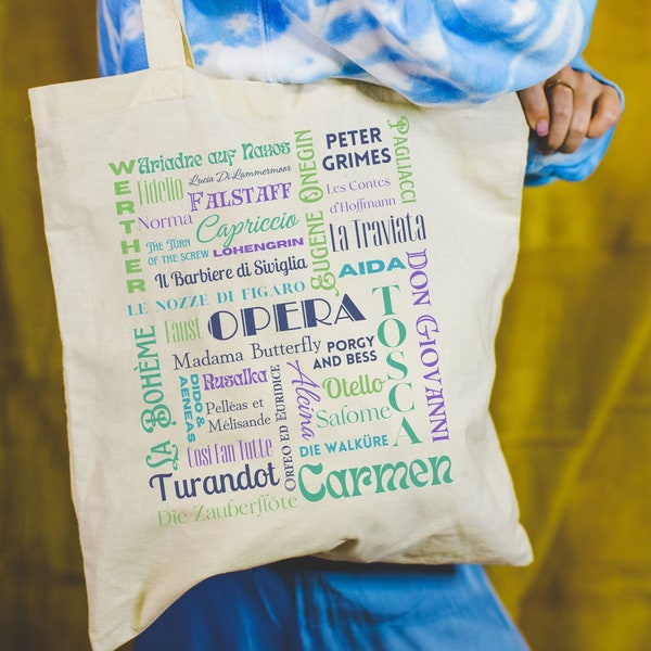 Opera Lovers Music Tote Bag, Gift for Opera Singer, Music Teacher Gift, Music Rehearsal Tote Bag, Singing Teacher Gift, Opera Accessories