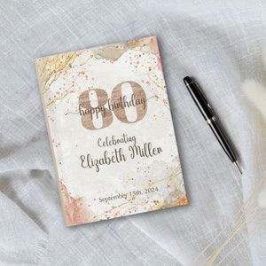Livre d'or personnalisé pour une célébration d'anniversaire importante, livre d'or personnalisé de fête d'anniversaire, livre d'anniversaire à couverture rigide 50e 75e 80e 90e