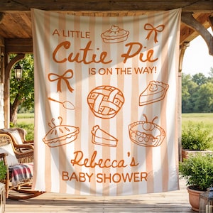 Little Cutie Pie Baby Shower Banner, Personalized Fall Baby Sprinkle Decor