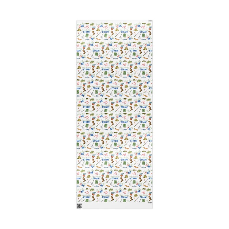 Ofishally One First Birthday Wrapping Paper, Personalized Fish Theme Party Gift Wrap, Custom Name 1st Birthday, O-Fishally-One Boy Birthday image 7