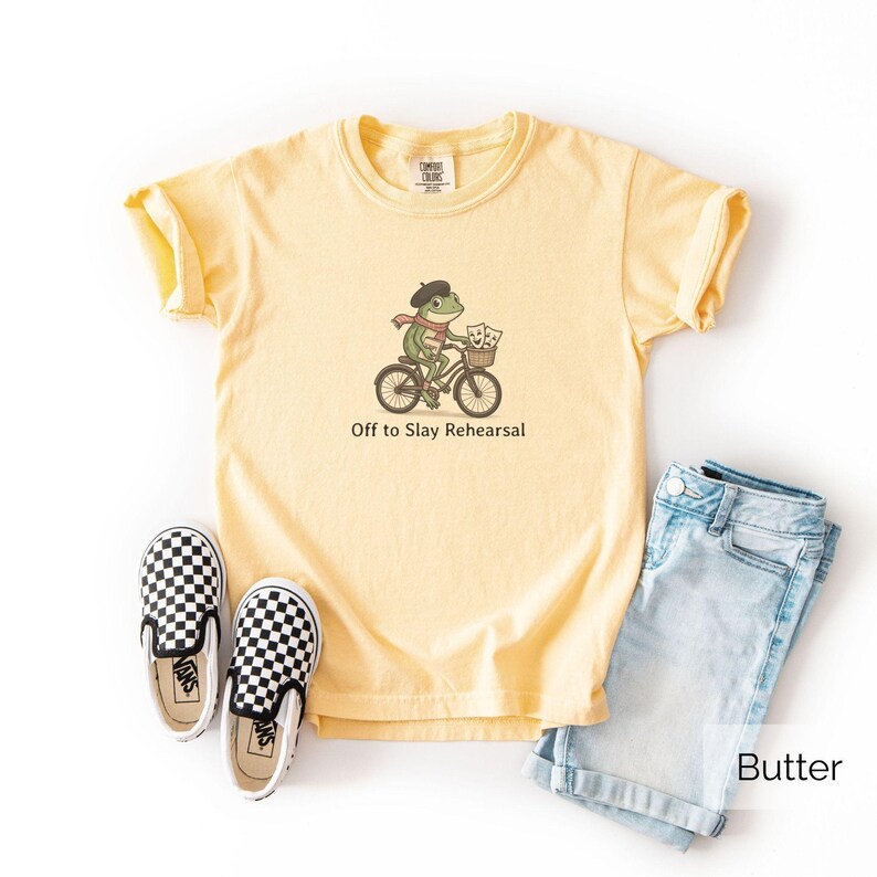 Funny Theatre Frog Comfort Colors® Shirt, Drama Teacher Meme Tee, Musical Theatre Kid Gift, Tech Week Rehearsal Tshirt, Actor Actress Gift Butter