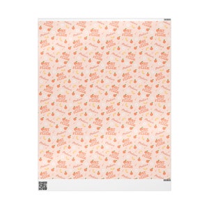 One Sweet Peach First Birthday Wrapping Paper Roll, Personalized Peach Theme 1st Birthday Gift Wrap, Custom Name Sweet One Girls Party Decor image 4