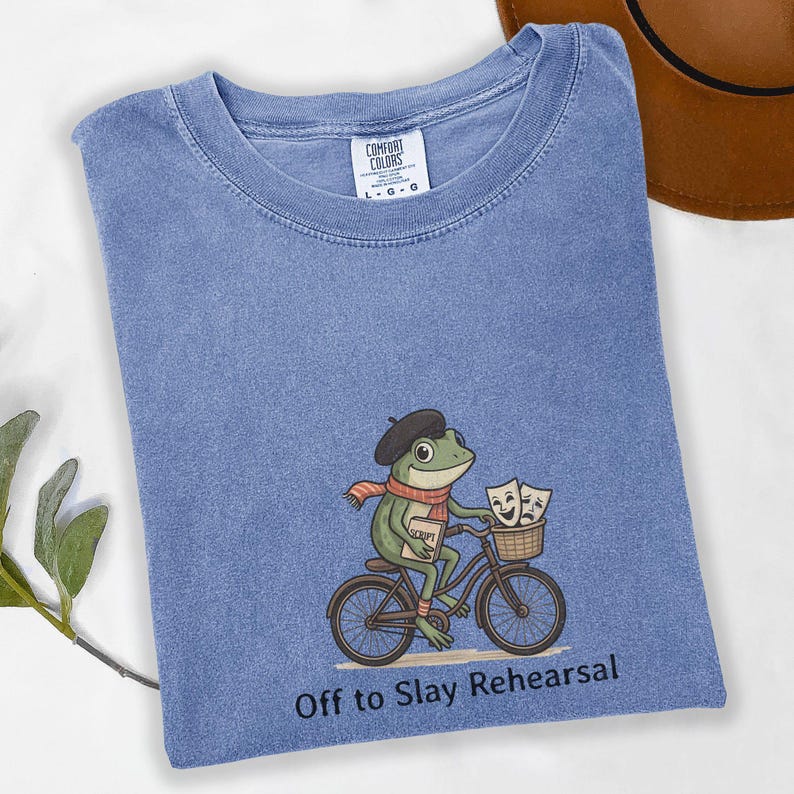 Funny Theatre Frog Comfort Colors® Shirt, Drama Teacher Meme Tee, Musical Theatre Kid Gift, Tech Week Rehearsal Tshirt, Actor Actress Gift Blue Jean