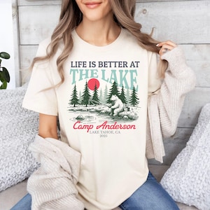 Custom Family Camping Trip Shirt, Personalized Summer Camp Crew Tshirt, Family Reunion Tee, Matching Lake Life Group Shirt, Cabin Crew Gifts Bild 5