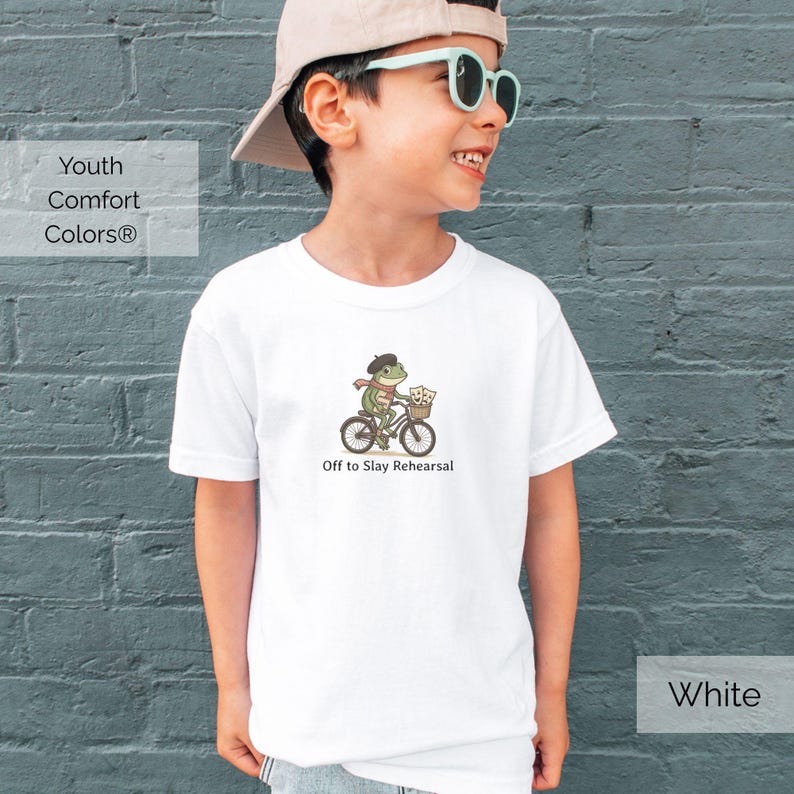 Funny Theatre Frog Comfort Colors® Shirt, Drama Teacher Meme Tee, Musical Theatre Kid Gift, Tech Week Rehearsal Tshirt, Actor Actress Gift White