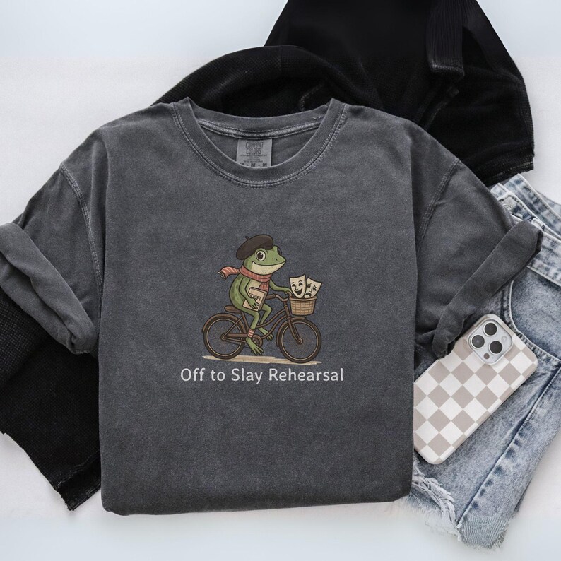 Funny Theatre Frog Comfort Colors® Shirt, Drama Teacher Meme Tee, Musical Theatre Kid Gift, Tech Week Rehearsal Tshirt, Actor Actress Gift Pepper