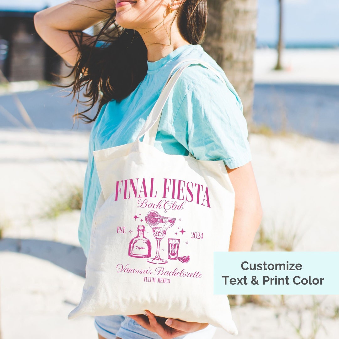Final Fiesta Custom Bachelorette Tote Bag, Bridesmaid Party Favor Gift ...
