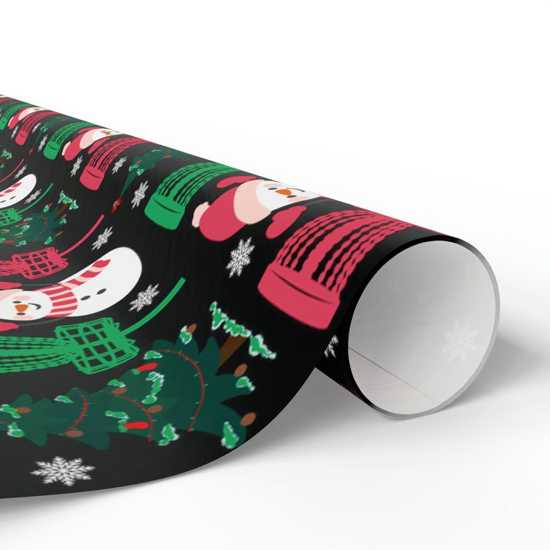 Disc Golf Christmas Wrapping Paper, Disc Golf Gifts, Frisbee Golf Player Gift, Funny Wrapping Paper Roll, Festive Disc Golf Basket Gift Wrap zdjęcie 5
