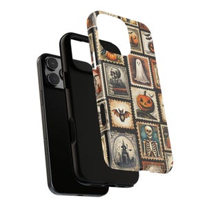 Vintage Halloween Stamp Phone Case, Spooky Gothic Phone Cover, iPhone 17 16 15 14 13 12 11 Pro Max Tough Case, Google Pixel, Samsung Galaxy image 6
