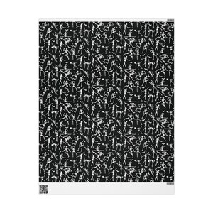 Dancing Skeletons Wrapping Paper Roll, Black Halloween Birthday Gift Wrap, Funny Spooky Season Gift, Halloween Party Decor, Gothic Gift Wrap image 4