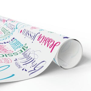 Personalized Wrapping Paper Roll for Birthday Gift, Custom Name Gift Wrap, Unique Happy Birthday Present with Name, Elegant Wrapping Paper 画像 5