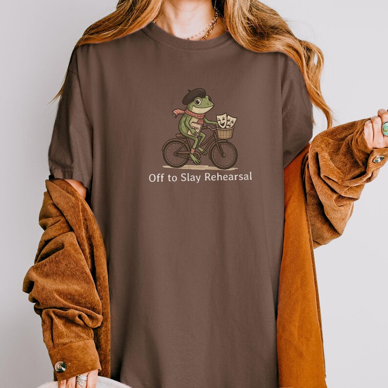 Funny Theatre Frog Comfort Colors® Shirt, Drama Teacher Meme Tee, Musical Theatre Kid Gift, Tech Week Rehearsal Tshirt, Actor Actress Gift Espresso