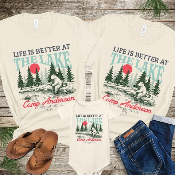 Custom Family Camping Trip Shirt, Personalized Summer Camp Crew Tshirt, Family Reunion Tee, Matching Lake Life Group Shirt, Cabin Crew Gifts