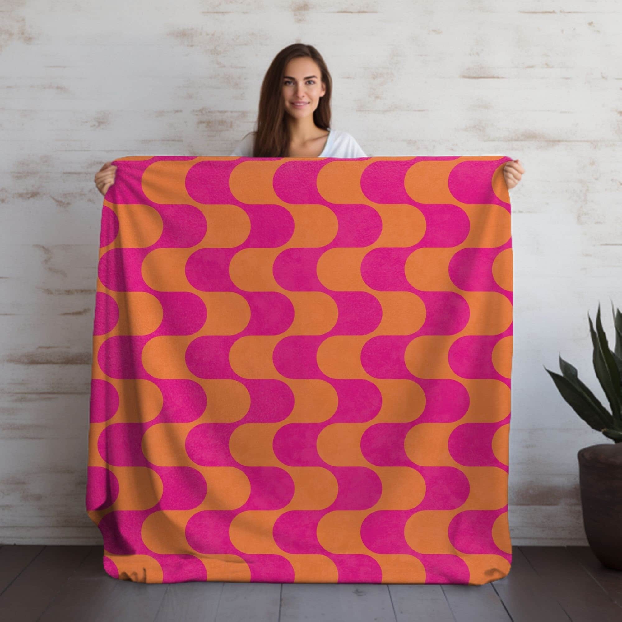 Orange and pink throw blanket hotsell