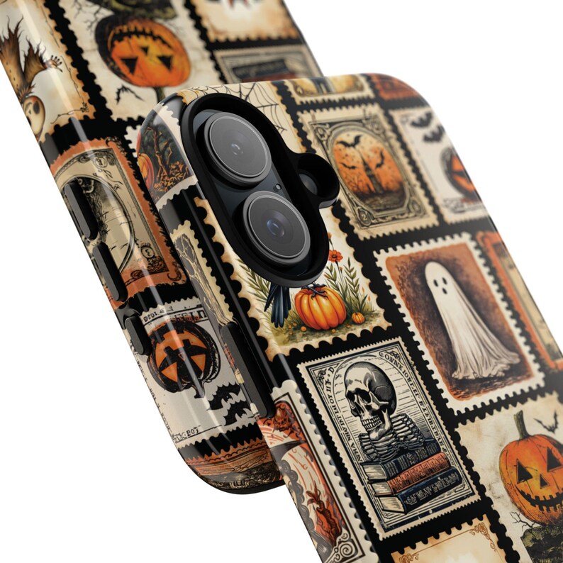 Vintage Halloween Stamp Phone Case, Spooky Gothic Phone Cover, iPhone 17 16 15 14 13 12 11 Pro Max Tough Case, Google Pixel, Samsung Galaxy image 4