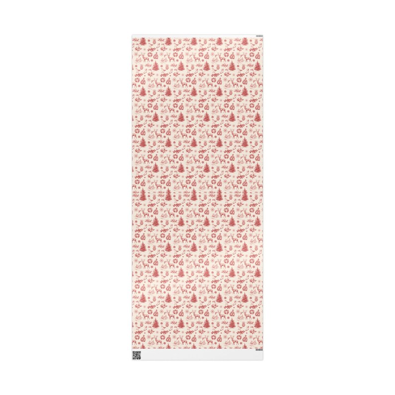 Vintage Christmas Toile de Jouy Wrapping Paper, Elegant French Country Holiday Gift Wrap, Rustic Old Fashioned Xmas Decor, Retro Winter Wrap image 5