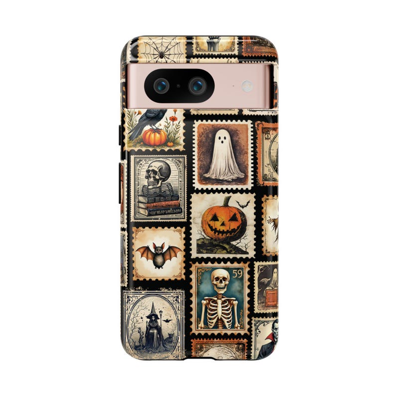 Vintage Halloween Stamp Phone Case, Spooky Gothic Phone Cover, iPhone 17 16 15 14 13 12 11 Pro Max Tough Case, Google Pixel, Samsung Galaxy image 9