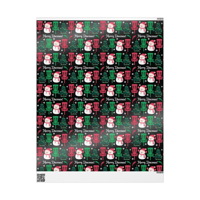 Disc Golf Christmas Wrapping Paper, Disc Golf Gifts, Frisbee Golf Player Gift, Funny Wrapping Paper Roll, Festive Disc Golf Basket Gift Wrap zdjęcie 4