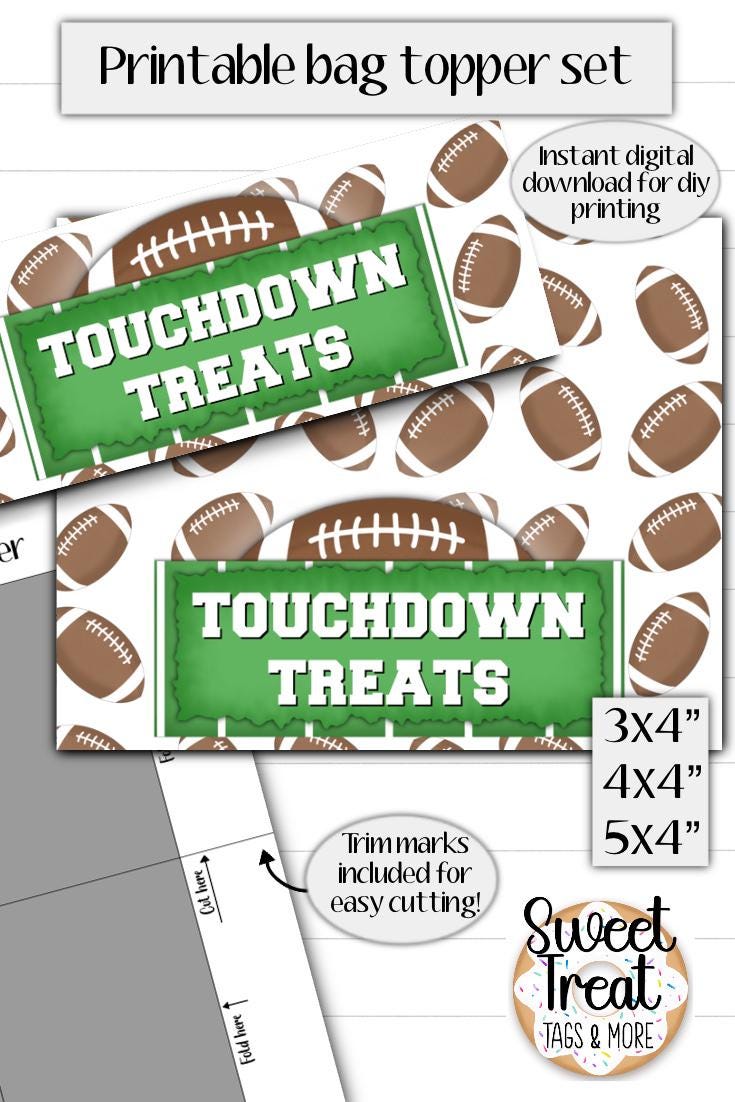 Printable Football Topper Set - Football Cookie Topper Set - Fall ...
