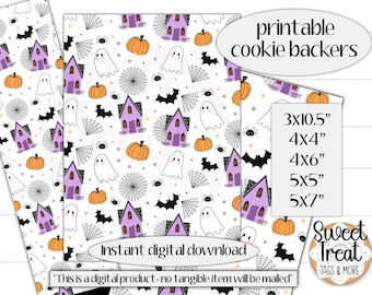 Soportes para galletas de Halloween para imprimir - Soportes para cajas de Halloween - Empaques para obsequios de Halloween - Soportes para Halloween - Empaques para galletas de Halloween