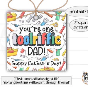 Afdrukbaar Vaderdagcadeaulabel - tag voor vaderdagtraktatie - tag voor vaderdaggereedschap - tag voor vaderdagkoekjes - verpakking voor vaderdagkoekjes