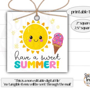 Afdrukbaar zomerlabel - label zomertraktatie - labels zomerklasse - label zomerkoekje - label ijs - verpakking zomerkoekje - label zoete zomer
