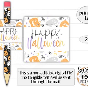 Printable Halloween pencil tag - Halloween pencil tag - Halloween no candy favors - Halloween student gift - Halloween classroom favors