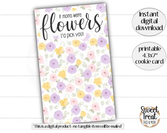 Muttertags Cookie Karte zum Ausdrucken - Happy Mothers Day Cookie Karte - Muttertags-Plätzchen 11x18