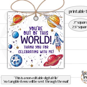 Geburtstag Geschenkanhänger - Weltraum Geschenkanhänger - Weltraum Party Geschenkanhänger - Weltraum Themen Geburtstag Tags - Kinder Weltraum Party Geschenkanhänger - Kids Party Favor Tags -