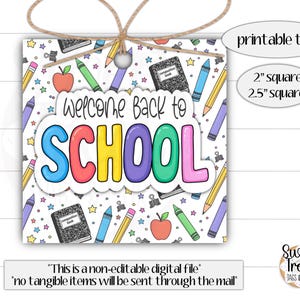 Étiquette cadeau imprimable de la rentrée scolaire - étiquette cadeau scolaire - étiquette de faveur de la rentrée scolaire - étiquette à biscuits de la rentrée scolaire - étiquette de classe - étiquette de retour de bienvenue
