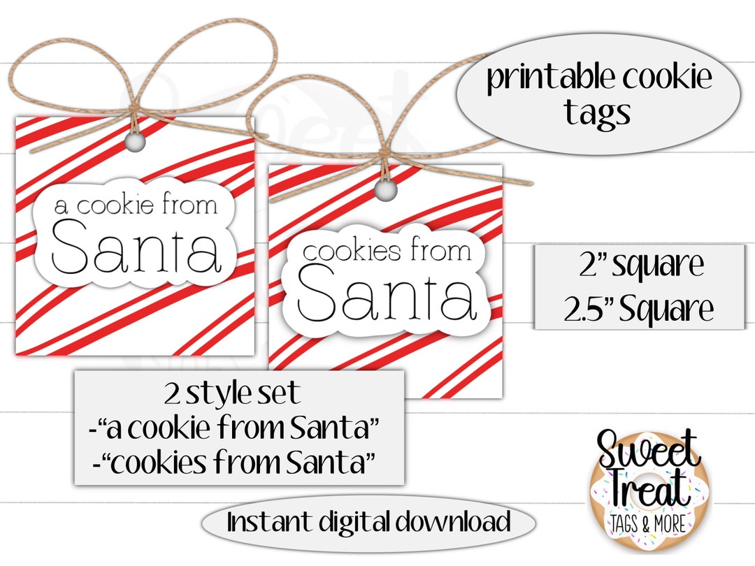 Printable Christmas Cookie Tag Set A Cookie From Santa Cookies From ...
