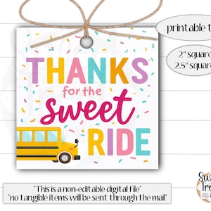 Afdrukbaar waarderingslabel buschauffeur - label schoolbus traktatie - label buschauffeur - cadeaus buschauffeur - cookielabel buschauffeur - label schoolbus